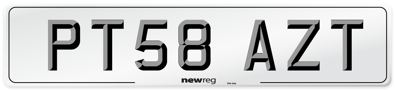 PT58 AZT Number Plate from New Reg